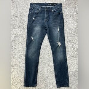 WXYZ Jeans Mens 32 x 30 Straight Leg Distressed Holes Denim Streetwear Casual